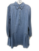 Veronica Beard Size 10 Blue Wash Cotton Snap Button Collared Long Sleeve Dress Blue Wash / 10