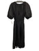 Olivaceous Size Small Black Cotton Short Puff Sleeve Elastic Waist V Neck Dress Black / Small