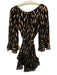 Saloni Size 10 Black, yellow, Pink Silk Blend Long Sleeve Abstract Print Dress Black, yellow, Pink / 10