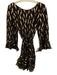 Saloni Size 10 Black, yellow, Pink Silk Blend Long Sleeve Abstract Print Dress Black, yellow, Pink / 10