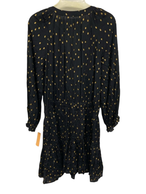 Velvet by Graham & Spencer Size Medium Black & Gold Viscose Long Sleeve Dress Black & Gold / Medium