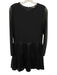 Alice + Olivia Size 12 Black Polyurethane Faux Leather Mesh Pleated Dress Black / 12