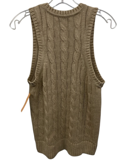 Veronica Beard Size Medium Beige Linen Blend Sleeveless Cable Knit Sweater Beige / Medium