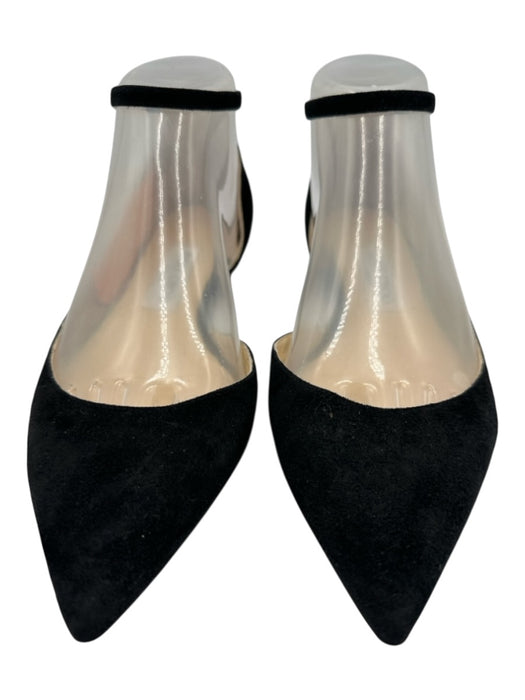 Jimmy Choo Shoe Size 38 Black Leather Suede Pointed Toe Ankle Wrap D'orsay Flats Black / 38