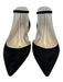 Jimmy Choo Shoe Size 38 Black Leather Suede Pointed Toe Ankle Wrap D'orsay Flats Black / 38