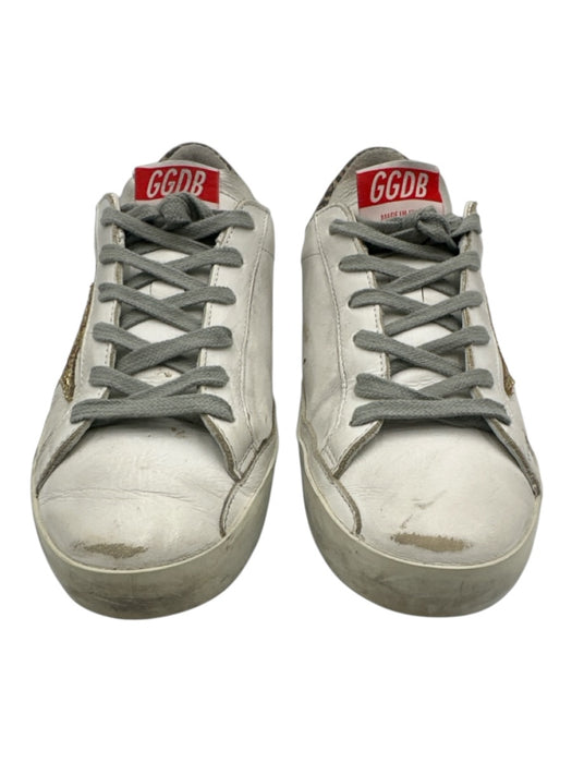 Golden Goose Shoe Size 38 White, Gold, Brown Leather Upper Round Toe Sneakers White, Gold, Brown / 38