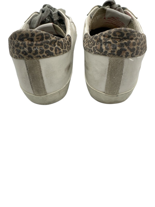 Golden Goose Shoe Size 38 White, Gold, Brown Leather Upper Round Toe Sneakers White, Gold, Brown / 38