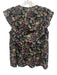 Derek Lam 10 Crosby Size 8 Navy Blue, Green, Multi Cotton Ruffle Sleeveless Top Navy Blue, Green, Multi / 8