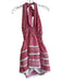 day + moon Size M Red Cotton Blend Gingham Halter Crochet Lace Detail Dress Red / M