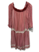 Floreat Size M Pink Rayon Off Shoulder 1/2 Sleeve Lace Detail Above Knee Dress Pink / M