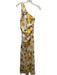 Faithfull the Brand Size 4 White, Yellow, Brown Linen One Shoulder Floral Dress White, Yellow, Brown / 4