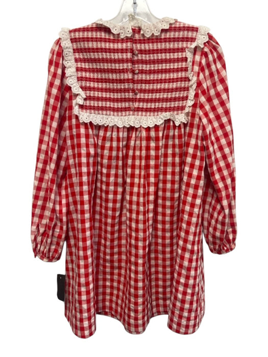 Hunter Bell Size XS Red & White Cotton Long Sleeve Gingham Ruffle Detail Dress Red & White / XS