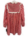 Hunter Bell Size XS Red & White Cotton Long Sleeve Gingham Ruffle Detail Dress Red & White / XS