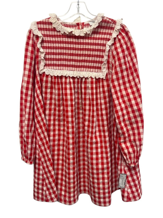 Hunter Bell Size XS Red & White Cotton Long Sleeve Gingham Ruffle Detail Dress Red & White / XS