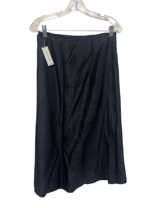 Julia Amory Size S Black Raw Silk Cross Over Button Close Front Slit Skirt Black / S