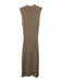 Staud Size S Beige Wool Blend Checkered Weave Knit Sleeveless Side Slits Dress Beige / S