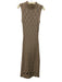 Staud Size S Beige Wool Blend Checkered Weave Knit Sleeveless Side Slits Dress Beige / S