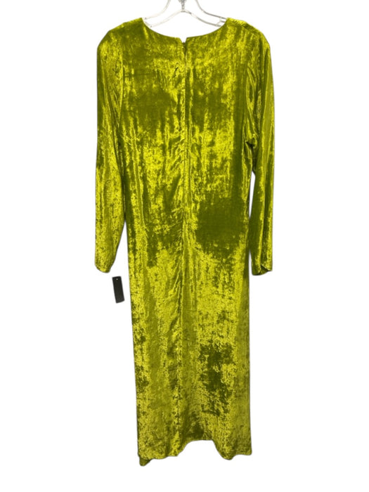Julia Amory Size S Chartreuse Green Viscose Crushed Velvet V Neck Dress Chartreuse Green / S