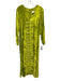 Julia Amory Size S Chartreuse Green Viscose Crushed Velvet V Neck Dress Chartreuse Green / S