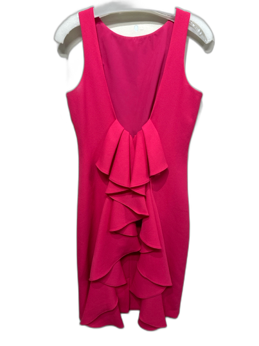 Badgley Mischka Size 6 Hot pink Polyester Sleeveless Wide Neck Below knee Dress Hot pink / 6
