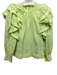 Ulla Johnson Size 2 Light Green Cotton Long puff sleeve Embroidered Top Light Green / 2