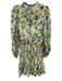 Shoshanna Size 2 Green, Blue, Red Polyester Long Sheer Sleeves Floral Dress Green, Blue, Red / 2