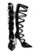 Casadei Shoe Size 7 Black Leather Zipper Back Gladiator Pointed Toe Shoes Black / 7