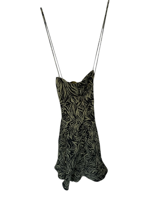 Et Clet Size S Green & Black Polyester Spaghetti Strap Tiger Print Mini Dress Green & Black / S