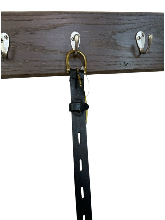 Madewell Black & Brass Leather Perforated Brass Hardware Belts Black & Brass / S