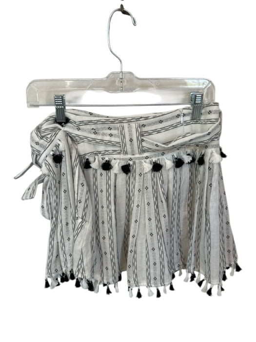 Dodo Bar Or Size S White & Black Cotton Fringe Belted Mini Skirt White & Black / S
