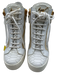 Guiseppe Zanotti Shoe Size 37 White & Gold Leather Snake Gold Zipper Sneakers White & Gold / 37