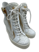 Guiseppe Zanotti Shoe Size 37 White & Gold Leather Snake Gold Zipper Sneakers White & Gold / 37