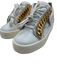 Guiseppe Zanotti Shoe Size 36.5 White & Gold Leather Round Toe Low Top Sneakers White & Gold / 36.5