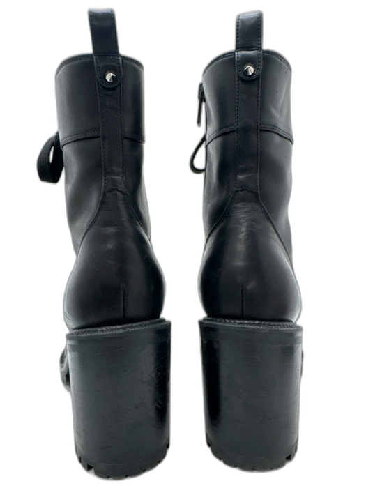 Christian Louboutin Shoe Size 38 Black & Silver Leather Rhinestone Booties Black & Silver / 38