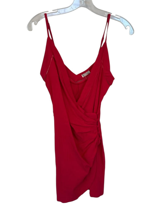 Free People Size XS Red Viscose V Neck Spaghetti Strap Buttons Mini Dress — Labels Resale Boutique