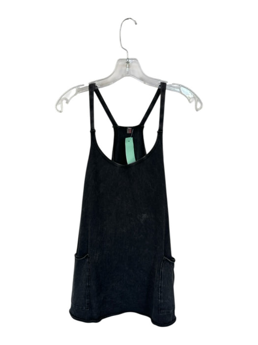 FP Movement Size XS Charcoal Cotton Blend razor back Pockets Back Zip Dress Charcoal / XS