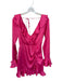 Majorelle Size XS Hot pink Polyester Blend Long Sleeve V Neck Ruffle Dress Hot pink / XS