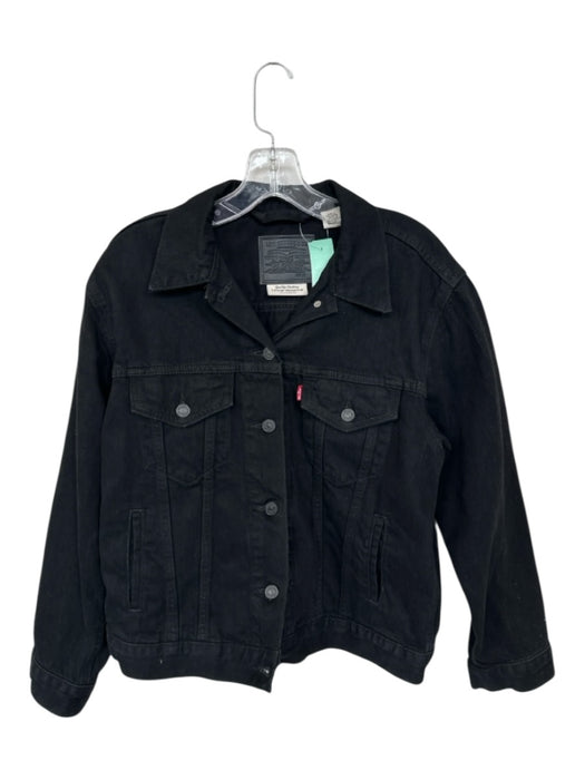Levi Strauss & Co. Size M Black 100% Cotton Collar Pockets Buttons Jacket Black / M