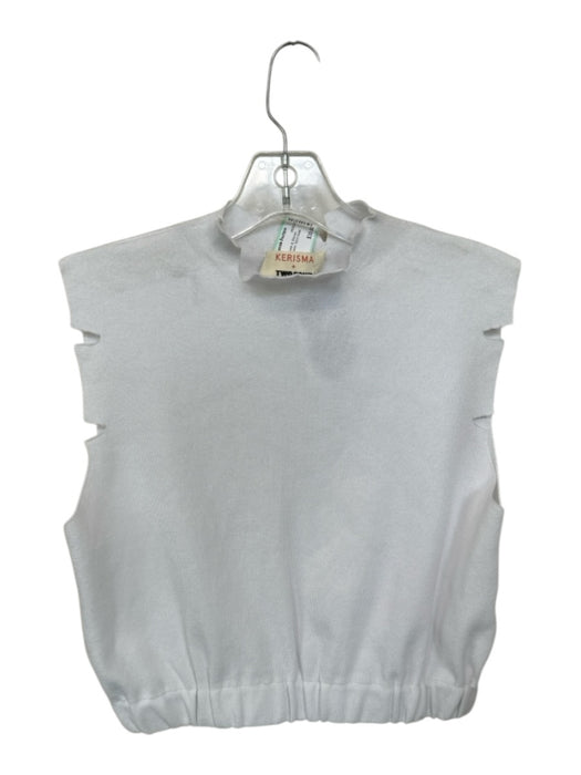 Kerisma Size S/M White Polyester & Viscose Sleeveless Distressed Top White / S/M
