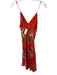 ALLSAINTS Size 0 Orange & Beige Viscose Blend Spaghetti Strap Flowers Maxi Dress Orange & Beige / 0