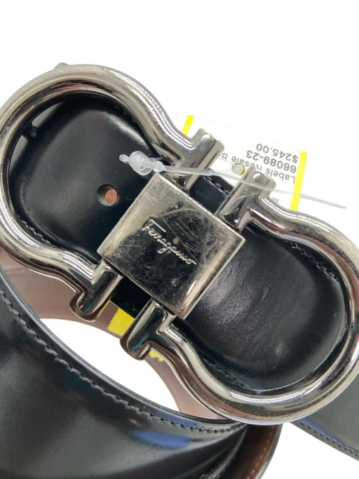 Ferragamo AS IS Black & Brown Leather Reversible Men's Belt Black & Brown