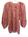 Cleobella Size Medium Pink, Orange, Beige Cotton Long Sleeve Floral Pintuck Top Pink, Orange, Beige / Medium