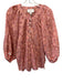 Cleobella Size Medium Pink, Orange, Beige Cotton Long Sleeve Floral Pintuck Top Pink, Orange, Beige / Medium