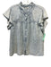 Rails Size Large Acid Wash Lyocell blend Long Sleeve Button Front Ruffles Top Acid Wash / Large