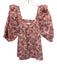 Cleobella Size Medium Orange, Blue, White Cotton Short Puff Sleeve Floral Top Orange, Blue, White / Medium