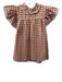 Ulla Johnson Size 8 Red, Cream, Blue Cotton Ruffle Cap Sleeve Buffalo Check Top Red, Cream, Blue / 8