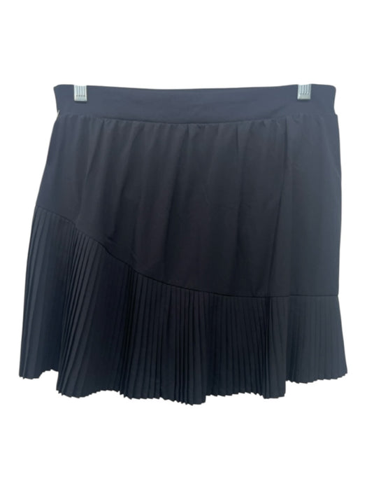 Spanx Size Large Black Polyester Blend Elastic Waist Micropleated Shorts Skirt Black / Large