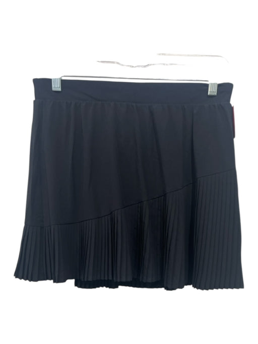 Spanx Size Large Black Polyester Blend Elastic Waist Micropleated Shorts Skirt Black / Large