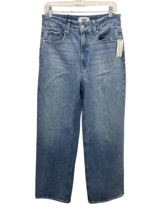 Paige Size 30 Light Wash Cotton Denim High Rise Distressed Wide Leg Jeans Light Wash / 30