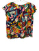 Velvet by Graham & Spencer Size Medium Blue, Yellow, Orange Cap Sleeve Short Set Blue, Yellow, Orange / Medium
